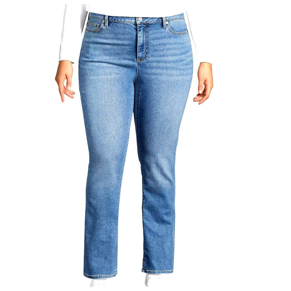 Lands' End x Recover NWT Light Wash Denim Jeans Straight Leg Plus Size 20W
